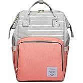 Diaper Bag Backpack Waterproof Multi-Function Diaper Bag for Baby Care Travel Essentials Baby Bag for Mom Large Capacity Pink