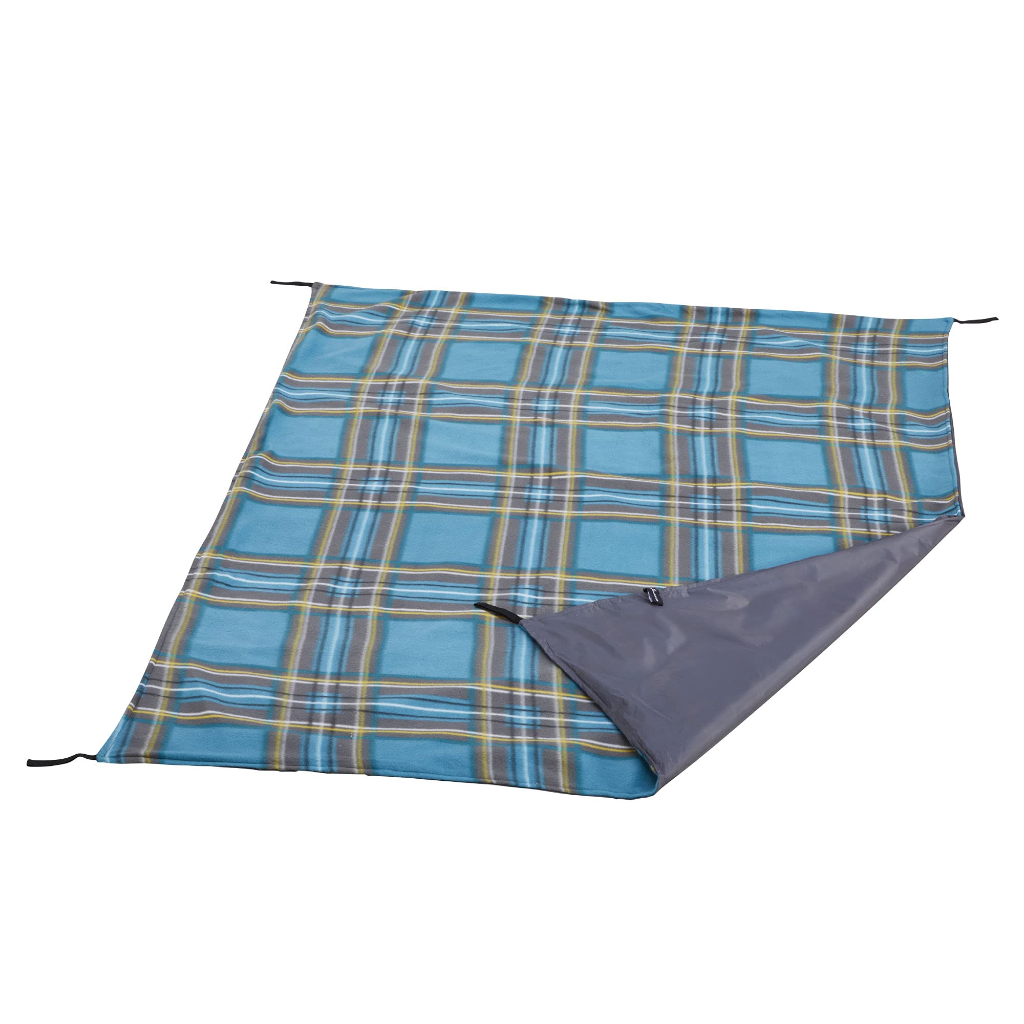 Uquip Scotty M Outdoor Picnic Blanket - 150 x 120 cm - Tartan Blue/Yellow