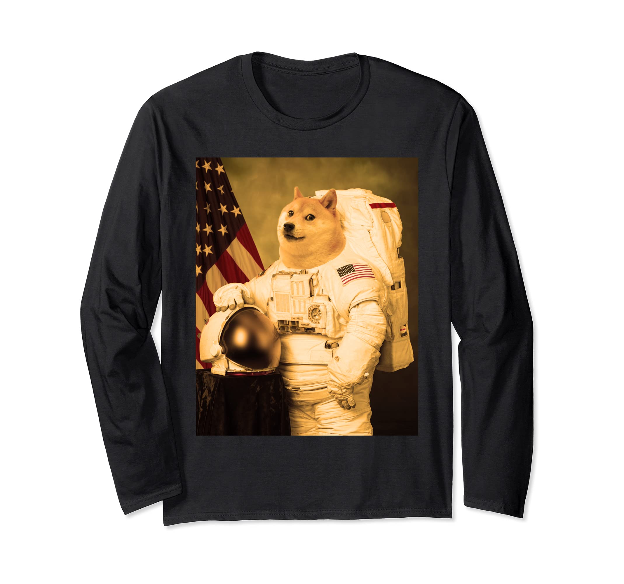 Doge Astronaut Dogecoin Coin Crypto Cryptocurrency Trading Long Sleeve T-Shirt