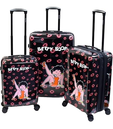 超希少⭐︎Betty Boop キャリーケース Amazon.com | Betty Boop-themed hard luggage set. Carry-on, medium