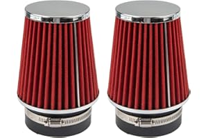 Suride Cold Air Intake Kit with Filter Heat Shield for 2008-2012 C300 C350 3.0L 3.5L V6 (Red)