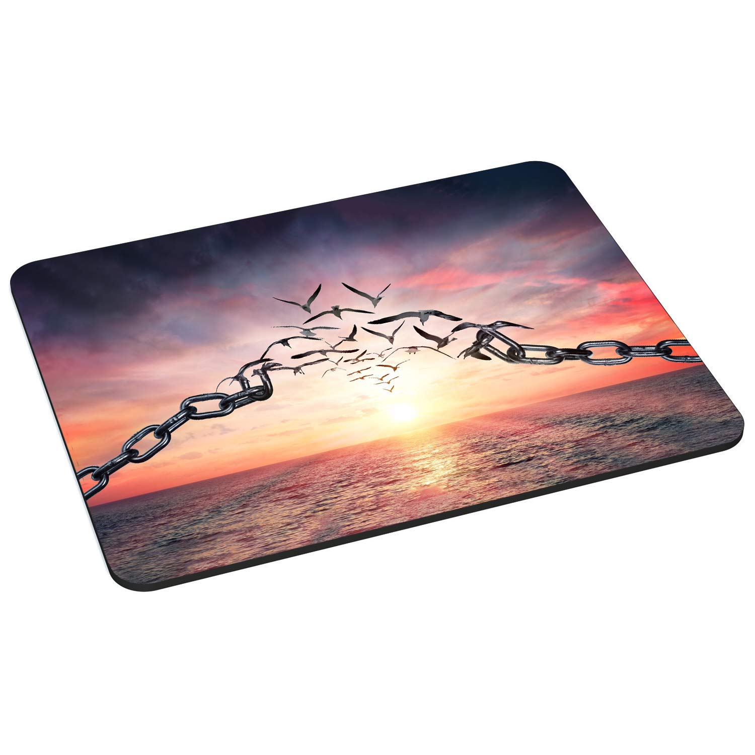 Pedea Gaming and Office Mouse Mat - 220 x 180 mm - with Stitched Edges and Non-Slip Base, Freedom 22 x 18 cm