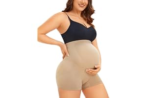 Gotoly Maternity Shorts for Women Seamless Pregnancy Shapewear High Waist Mid-Thigh Compression Underwear for Belly Support