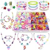 ANDYKEN Bead Kits for Girls - Kids Crafts Girls Jewelry Making Kits Colorful Acrylic Girls Bead Set Jewelry Crafting Set