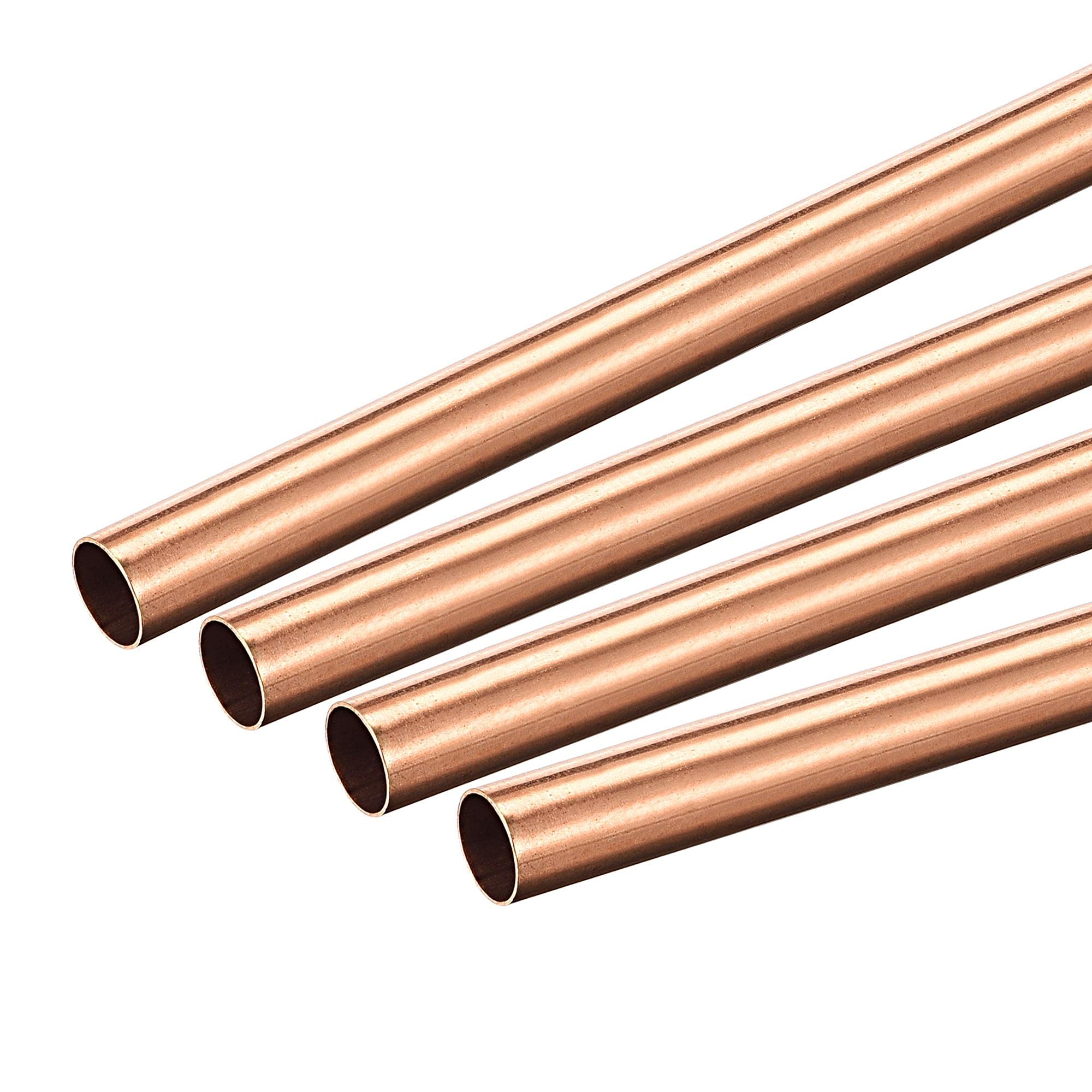 sourcing map Copper Round Tube 5mm OD 0.2mm Wall Thickness 300mm Length Pipe Tubing 4 Pcs