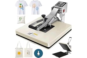 AKEYDIY Heat Press, 15x15 Slide Out Heat Press Machine for T Shirts, Digital Clamshell Heat Transfer Machine for Sublimation, Industrial Shirt Printer for Canvas, Pillows, Coasters, Puzzles (Gold)