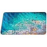 Beach Ocean Waves Coastal Sea Tropical Hawaiian Surfing Theme Bath Mat for Bathroom Decor Sets Absorbent Shaggy Rugs Machine Wash Dry Perfect Plush Carpet Mats 17 x 24 inches Blue Brown and Aqua