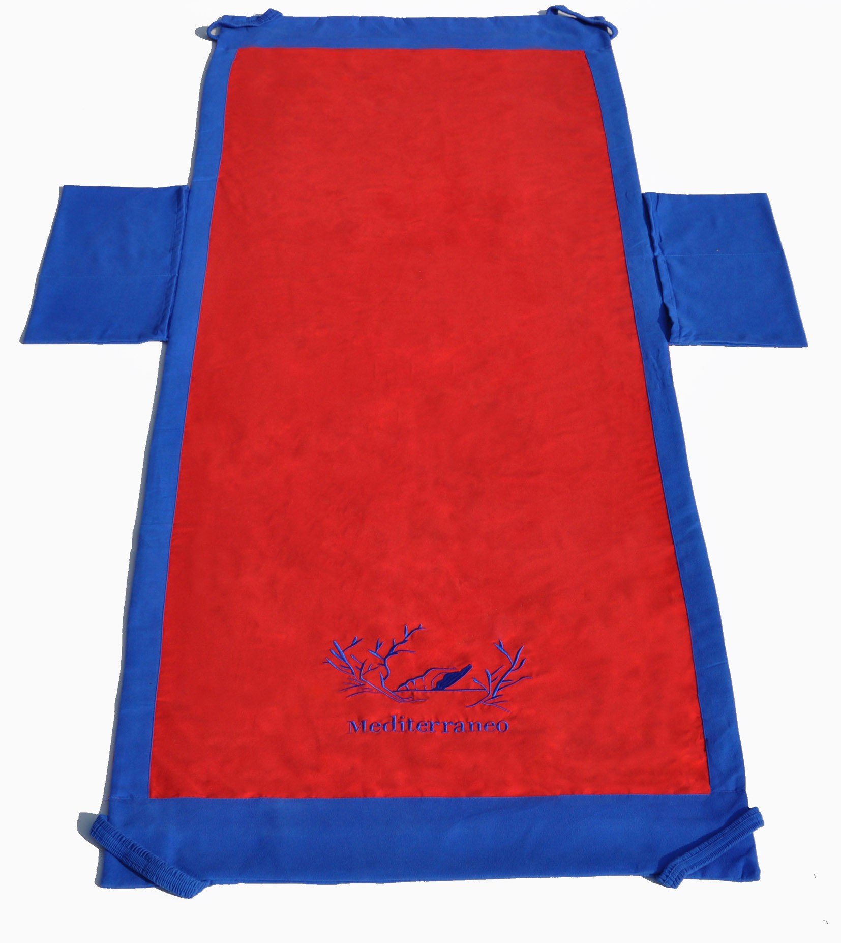 Casatessile Beach towel embroidered for cot with pockets 70x190 cm ROSSO RED