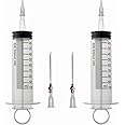 2Pcs-100ml Syringe, 100cc Kitchen Glue Dispenser, Large Volume Plastic Syringe With Needle for Dispensing (100ml-B)