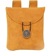 Mythrojan Medieval Renaissance Suede Jewelry Belt Pouch LARP Costume Waist Bag - Yellow