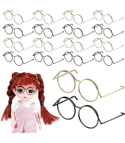 6 Mini Lunettes De Soleil Pour Poupées - Accessoire De Déguisement, Couleur Assorties, Plastique - Pour Maison De Poupée, Déco, Jeu D'enfant - 4
