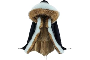 Long Parka Real Fur Coat Winter Jacket Women Natural Raccoon Fox Fur Collar Hood Cuffs Rabbit Lliner Outerwear New-uEm