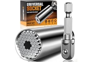 HELEMAN Stocking Stuffers for Men Gifts Christmas Super Universal Socket Tools Gifts for Men: Socket Set with Power Drill Adapter(7-19 MM) Cool Stuff Gadgets for Women Birthday Gifts for Dad Husband Adults