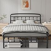 Blbeed Metal Full Size Bed Frames with Headboard, 1500 Lbs Heavy Duty Bed Frames Noise-Free Design & 12" Underbed Storage,No Box Spring Needed/Tool-Free 30 Mins Assembly