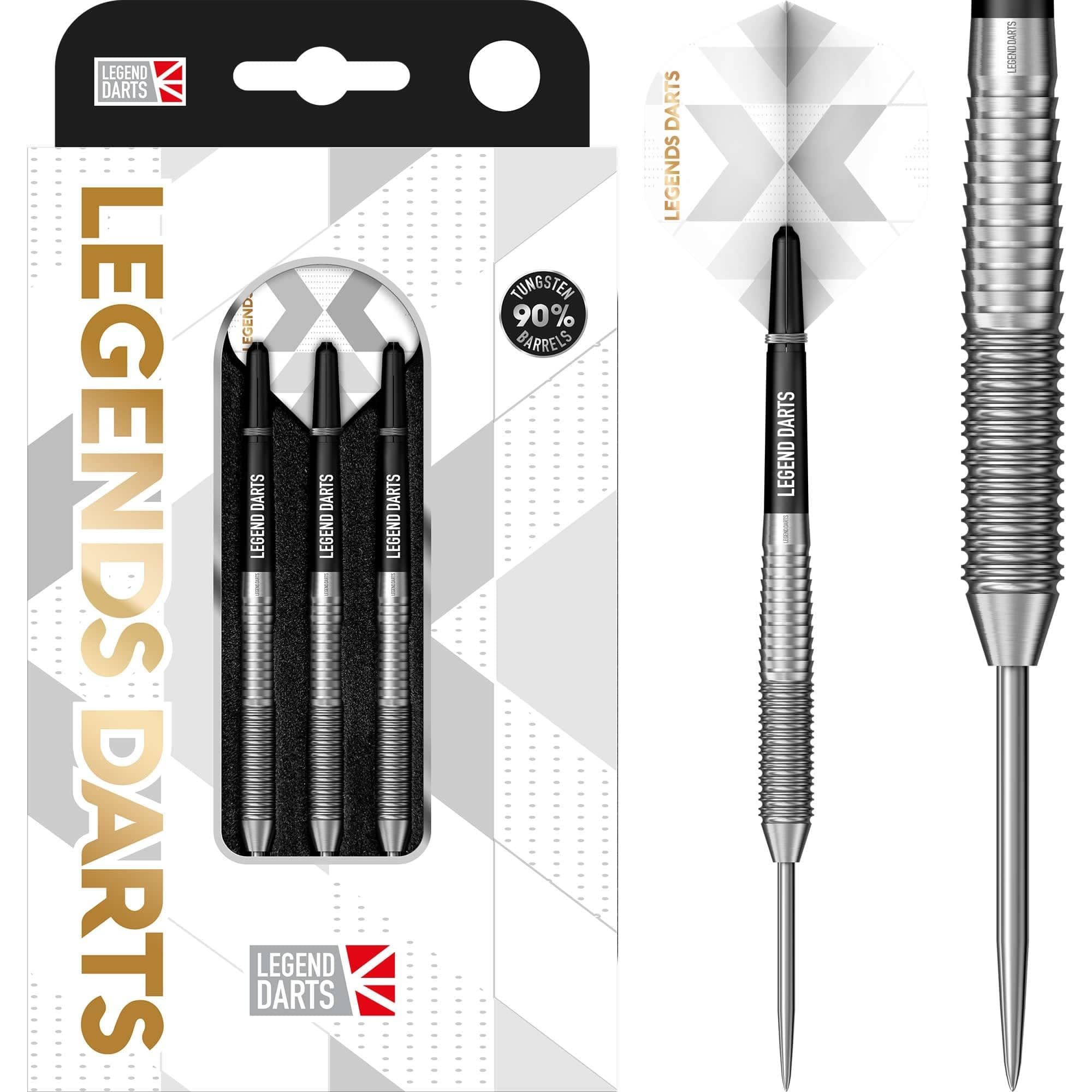 Legend Darts | Steel Tip Darts Set | 90% Tungsten | Pro Series | V13 | Rear Shark | Multiple Weights Available. (23, Grams)