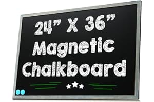 BESSO 24 x 36 Magnetic Chalkboard Blackboard - Large Hanging Framed Wall Chalk Board w/Wooden Frame - Rustic 2x3 Wall Black Board to Use at Home and Office - Includes Magnets (Dusty Blue)…