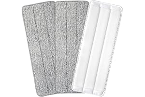 3 Pack Microfiber Mop Pads, Compatible with Almcmy Flat Mop and Bucket Set, Washable and Reusable Mop Refills, Wet & Dry Use,