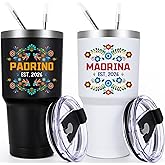 Gtmileo 2026 Padrinos Madrina Proposal Gift, Godparents Proposal Gift, Christmas, 30Oz -Stainless Steel Tumbler Set, Birthday Gifts for Godmother Godfather In Spanish