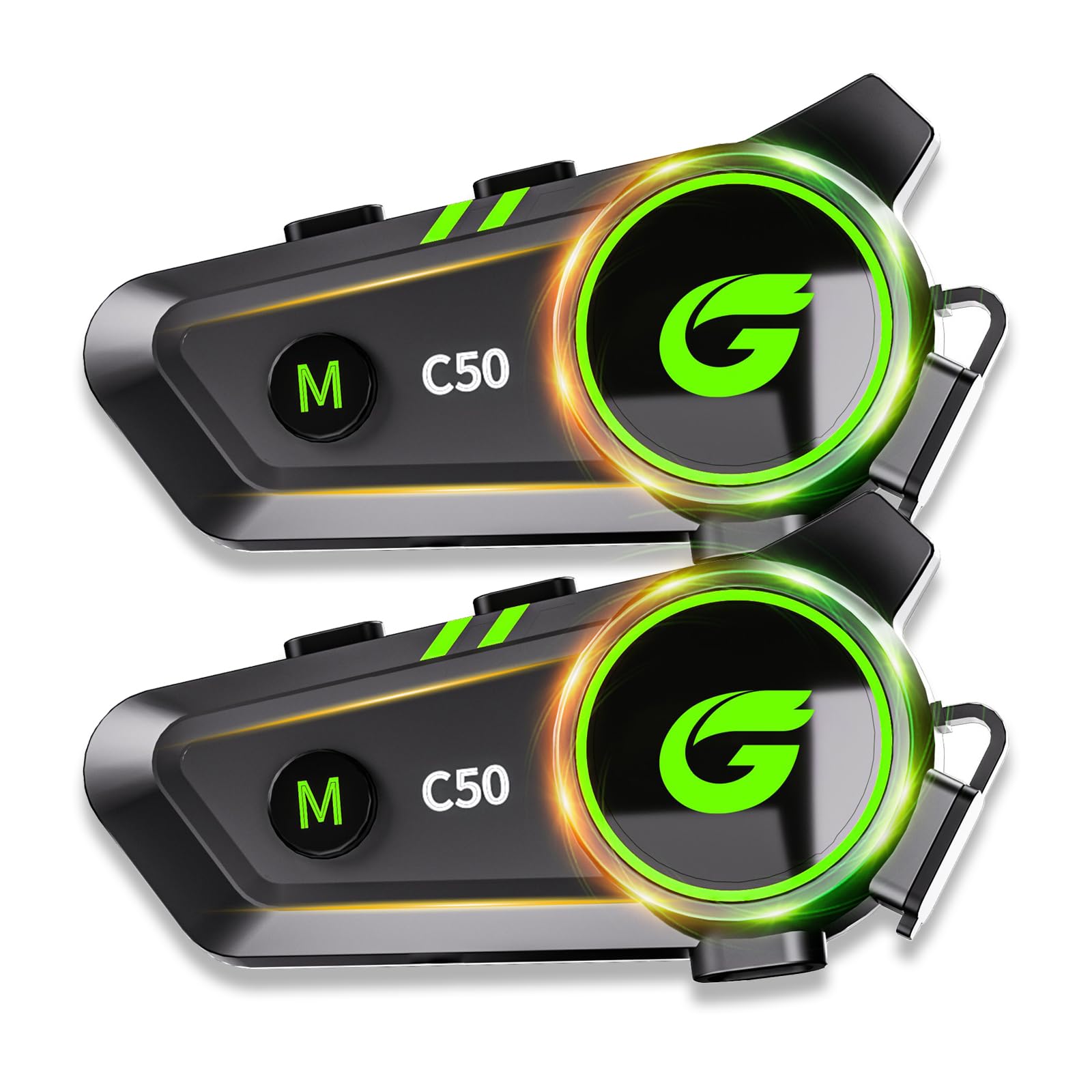 ZHIDUOXING Motorcycle Bluetooth Headset,C50 Motorcycle Intercom 2 Riders Automatic Reconnection,Motorbike Intercom Auto Answer/Voice Control/Active NoiseReduction/IP67 Waterproof (2Pack)