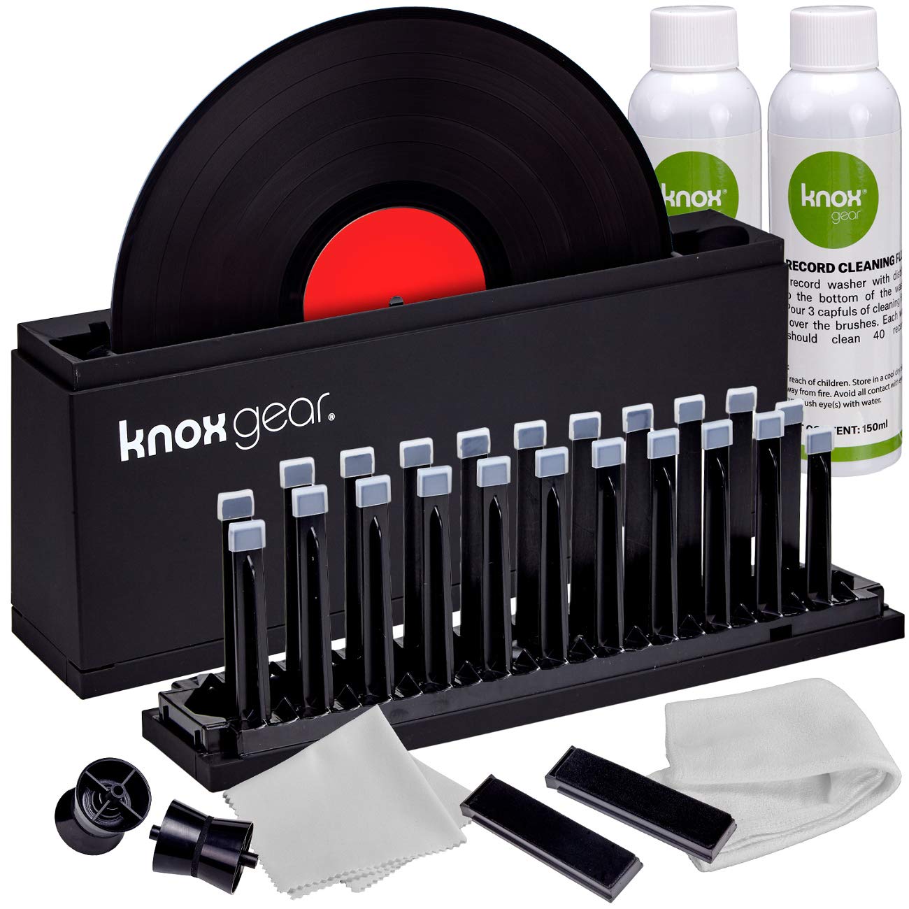Knox Vinyl Record Cleaner Spin Kit Washer Basin, Air Drying Rack