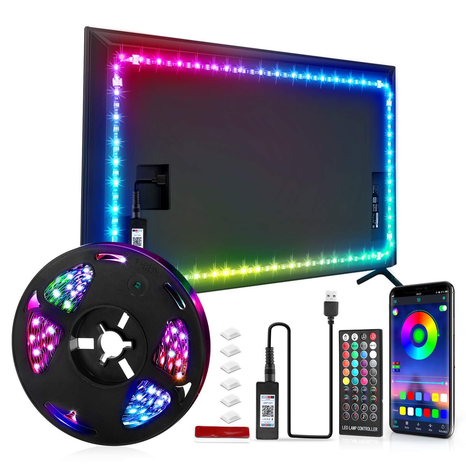 Buy Tv Led Backlight for 24 Inch to 60 Inch Tv RGB Color Changing Sync with Music,16 Million