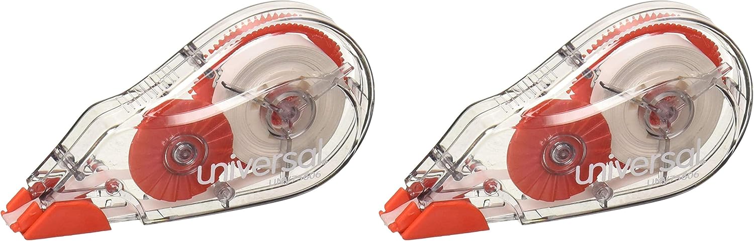 UNV75606 - Universal Correction Tape with Two-Way Dispenser, Non-Refillable, 1/5" x 315", 6/Box : Office Products