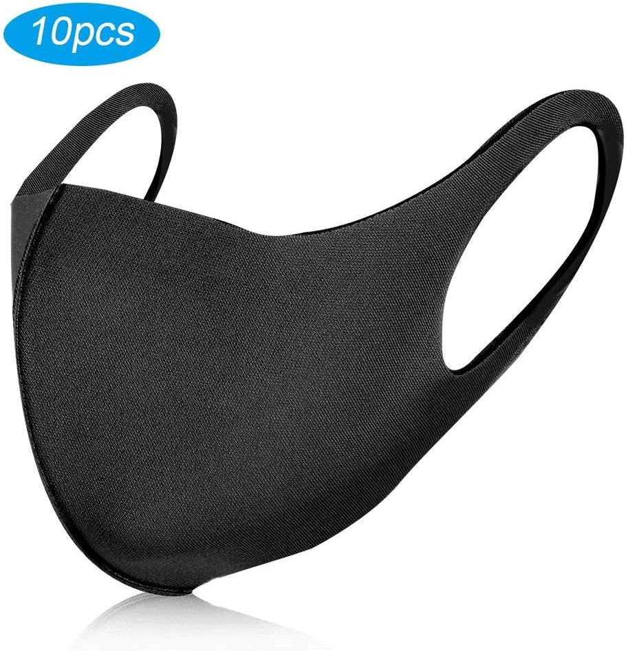 Qinlorgo Protection Mouth-Muffle,10pcs 3D Sponge Respirator Reusable Dustproof Waterproof UV Protection Mouth-Muffle (Black)