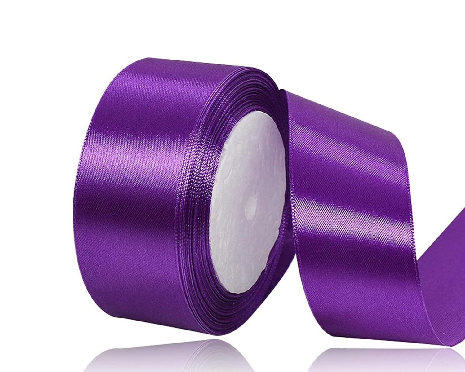 Purple Satin Ribbon 40mm, 22 Meters Purple Fabric Ribbons for Gift Wrapping, Crafting, Hair Bows, Sewing, Wreaths, Cakes, Wedding Party and Christmas Decoration — image 1