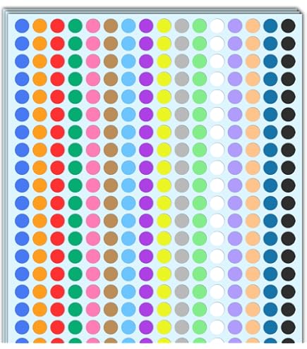 5940-Pack 1/4 Inch Colored Dot Stickers - 15 Colors, Round Labels For Coding, Organizing, Planners & DIY Crafts - View #13