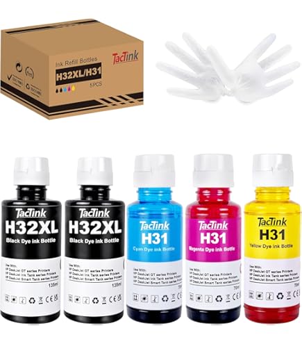 31 Ink Bottle Set, 32XL Black Ink Bottle Compatible Ghana