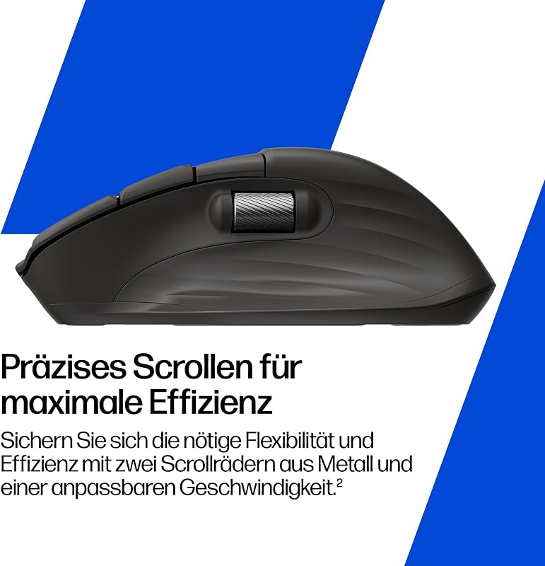 780M Kabellose Scroll-Maus, ultraschnelles magnetisches Scrollrad & horizontales Scrollen, 3-Minuten-Schnellladung, Bluetooth & USB-Dongle, Multi-Device für 3 Geräte, 6 programmierbare Tasten