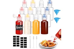 Hoemwarm 8 Pcs Mini Container Squeeze Bottles with Flip Top Lid, 95 ml Reusable Plastic Refillable Honey Container Dispenser, Camping Kids Cooking Travel Size Leakproof Bottles Kitchen Accessories