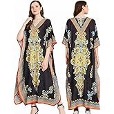 Oussum Women Long Maxi Plus Size Polyester Kaftan Caftan Gown Beach Party Casual Dress Swimwear Cover Up Lounge Resort Wear