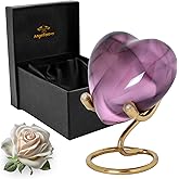 ANGELFOREVER Heart Urn with Stand & Box Keepsake Urn for Human Ashes Mini Cremation Urn for Men & Women (Baby Pink)