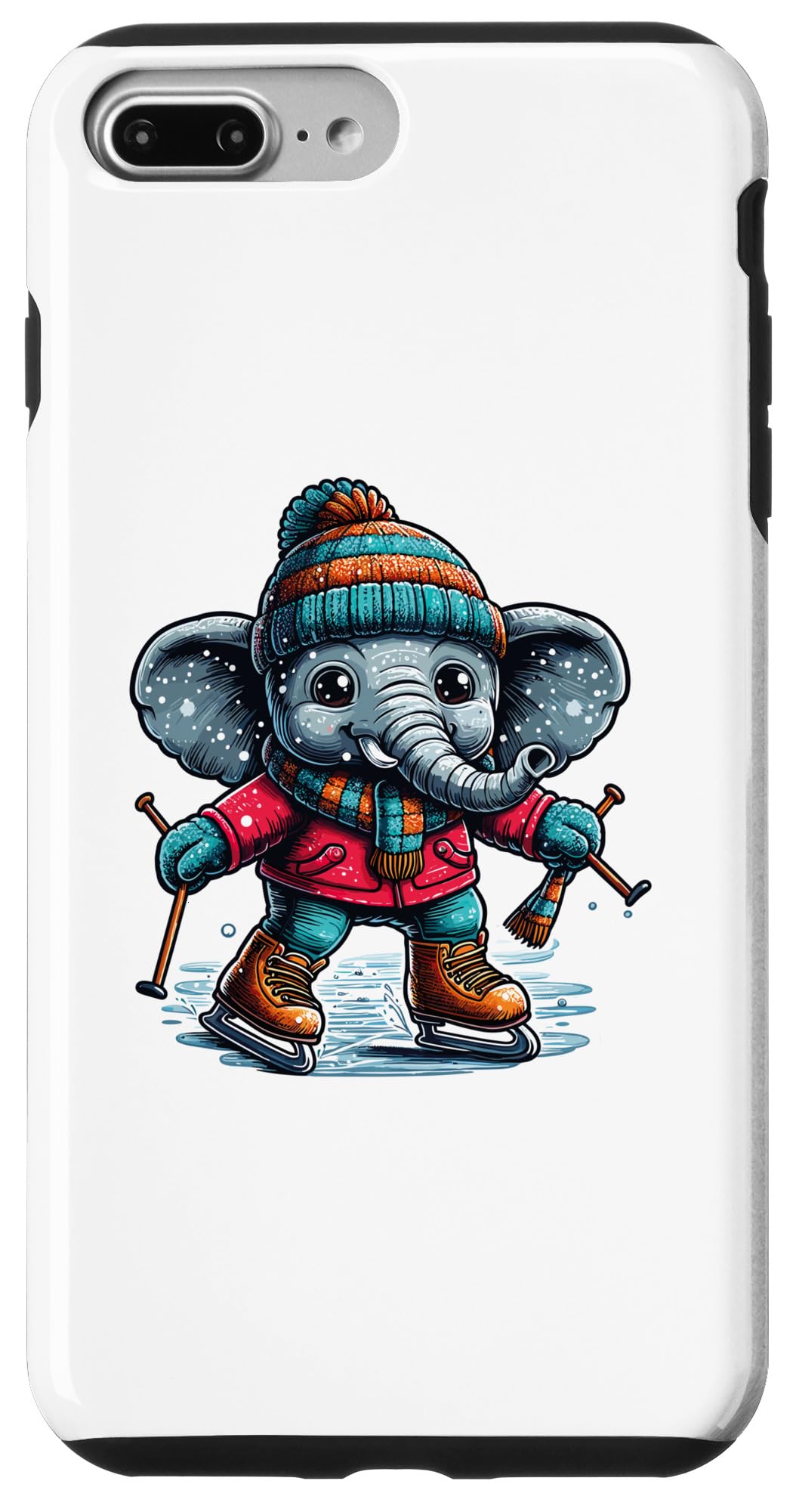 iPhone 7 Plus/8 Plus Cute Elephant Hockey Player Lover - Elephant Playing The Hoc Case