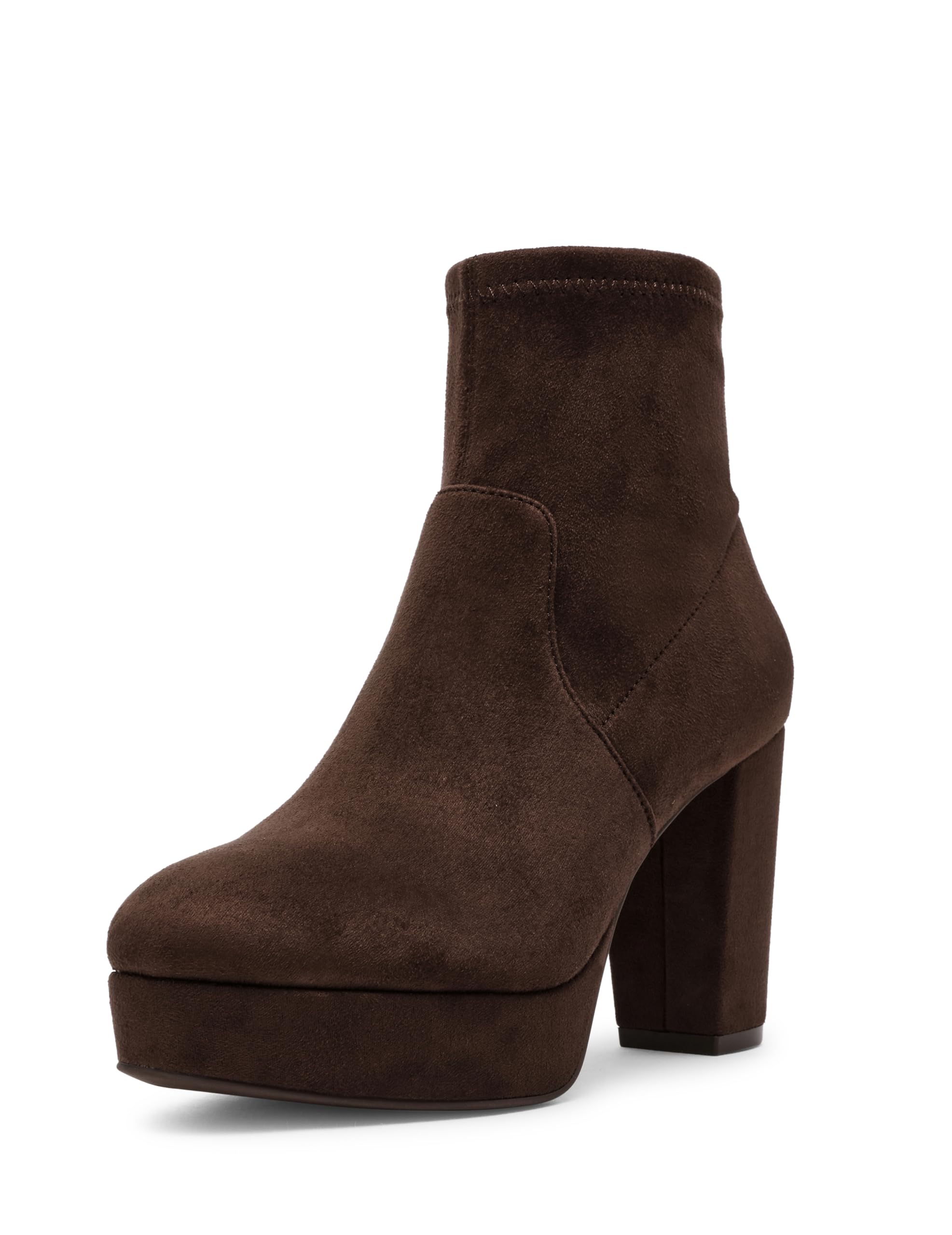 Anne Klein Women's Volt Ankle Boot, Black Sued, 11