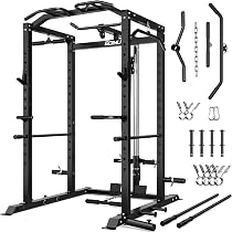 GOIMU C1-V4 Power Cage, 2000LBS Squat Rack with LAT Pulldown