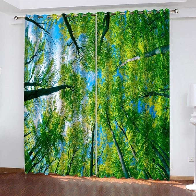 3D Digital Printing Curtains Forest Scenery Blackout