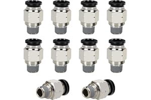 HOFUJNG Pneumatic Male Straight 5/16 Inch Tube OD x 1/8" NPT Push to Connect Fittings Mode PC5/16xN01(Pack of 10)