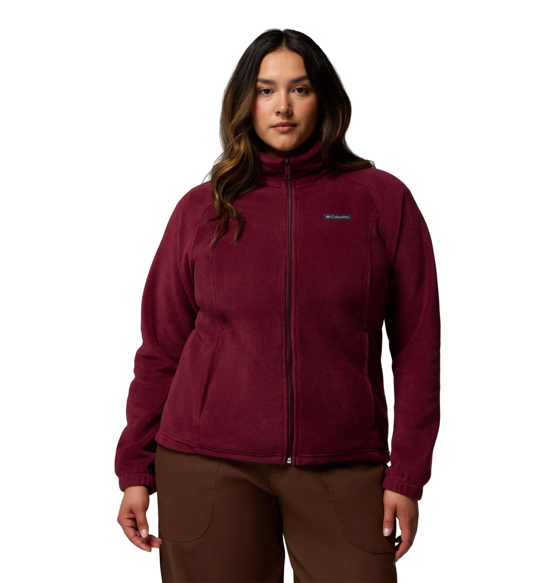 Columbia Womens Benton Springs Full Zip Fleece Jacket, Rich Wine, Petite X-Large Image