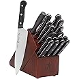 HENCKELS Solution Razor-Sharp 18-pc Knife Set, Chef Knife, Bread Knife, Steak Knife, German Engineered Informed by 100+ Years of Mastery, Brown