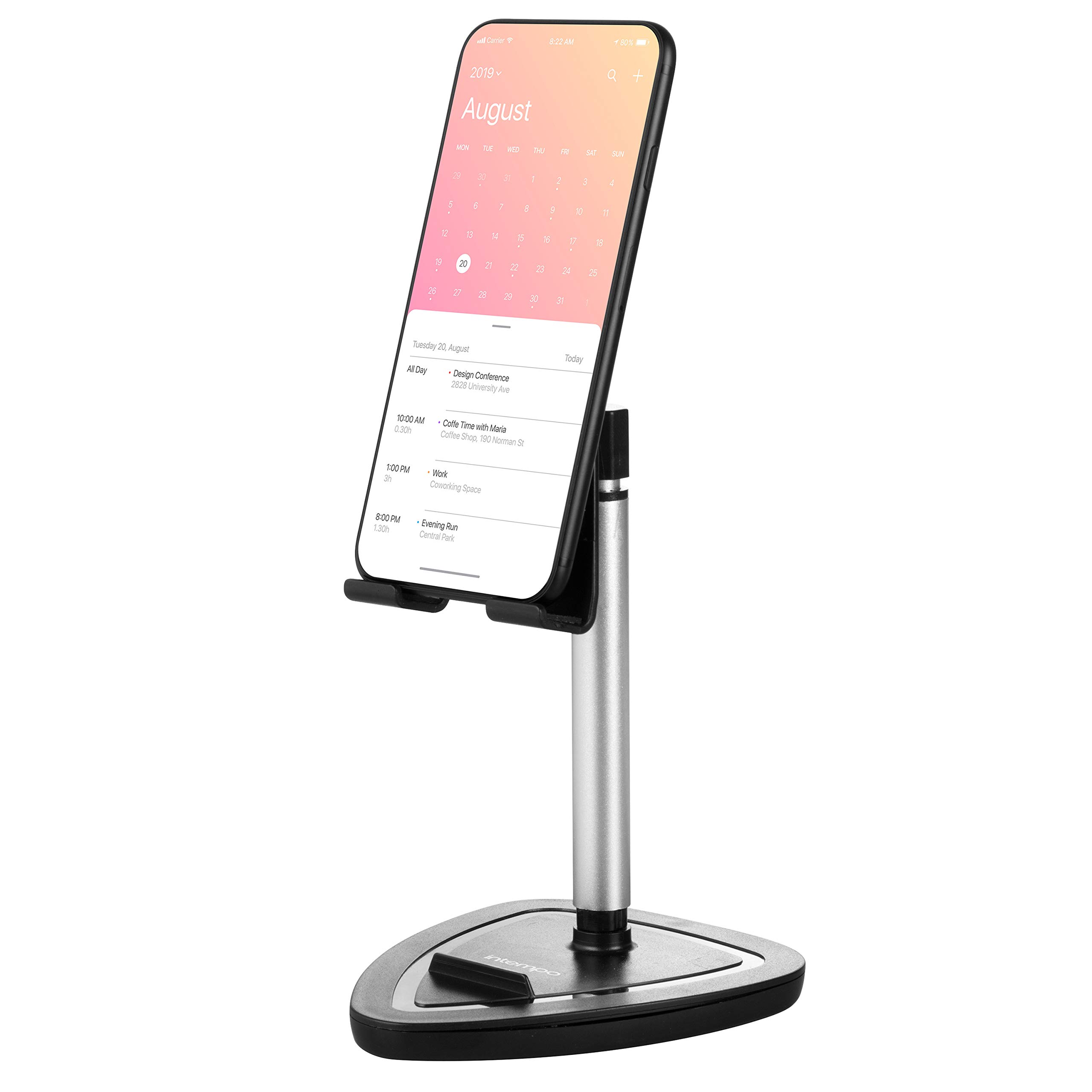 Intempo EE5981BLKSTKEU7 Extendable Tablet & Phone Holder - Universal Phone Mount, Hands Free Calling, Adjustable Phone Stand, Perfect for Home, Offices and Kitchens, Compact Design for Easy Storage