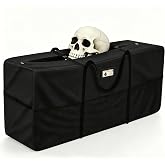 12FT Halloween Skeleton Storage Bag, 600D Oxford 6 Organized Mesh Pockets | 12FT Christmas Tree Storage Bag large skeleton & Christmas Decor Heavy Duty Zipper Tote