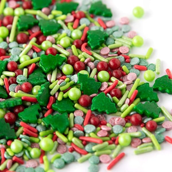 SWEETS INDEED SPRINKLES, EDIBLE SPRINKLE MIX, PERFECT FOR CAKE DECORATIONS, BAKING, ICE CREAM, COOKIES, CUPCAKE TOPPER, 4 OUNCES (CHRISTMAS)