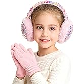 Girls Sequins Earmuffs for Winter Warm Plush Ear Cover Cold Weather Outdoor Toddler Kids Boys Cute Ear Warmer
