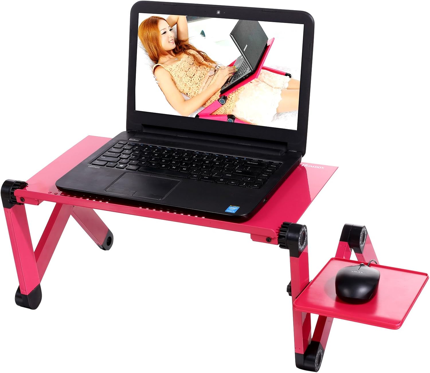Homdox Table de lit Pliable pour PC Ordinateur Portable inclinable