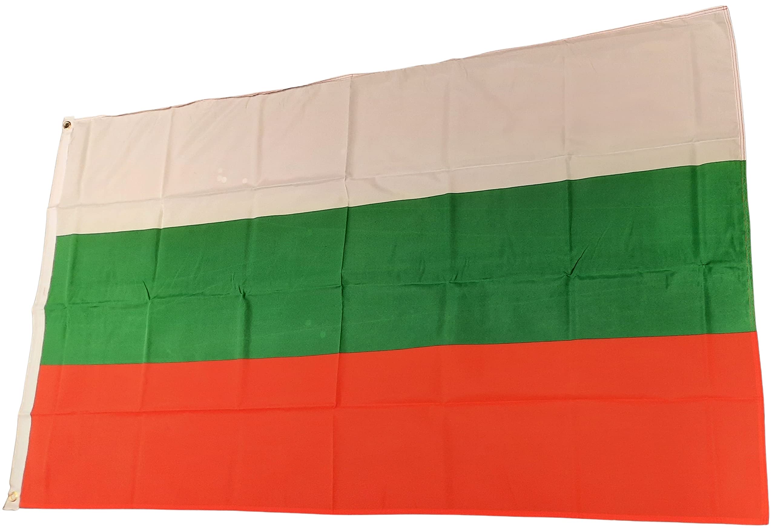 NWFlags Bulgaria Flag 5ft x 3ft 75d Premium Polyester Suitable For Flagpoles | Strong Polyester 5x3 foot material Bulgarian flag with Eyelets