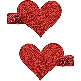 YanJie 2pcs Valentines Day Hair Clips for Girls Glitter Heart Clip Red Hair Accessories for Women Cupid Accessories Cute Hairpin Girl Valentine Gifts