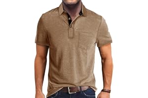 ANGBATER Men’s Athletic Short Sleeve Polo Shirts Casual Moisture Wicking Golf Shirts Buttons Collared Solid T Shirts with Pocket