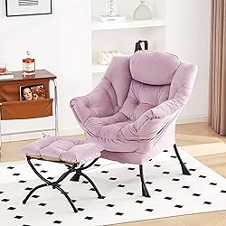 Furlide Lazy Chair with Ottoman, Modern Chair with